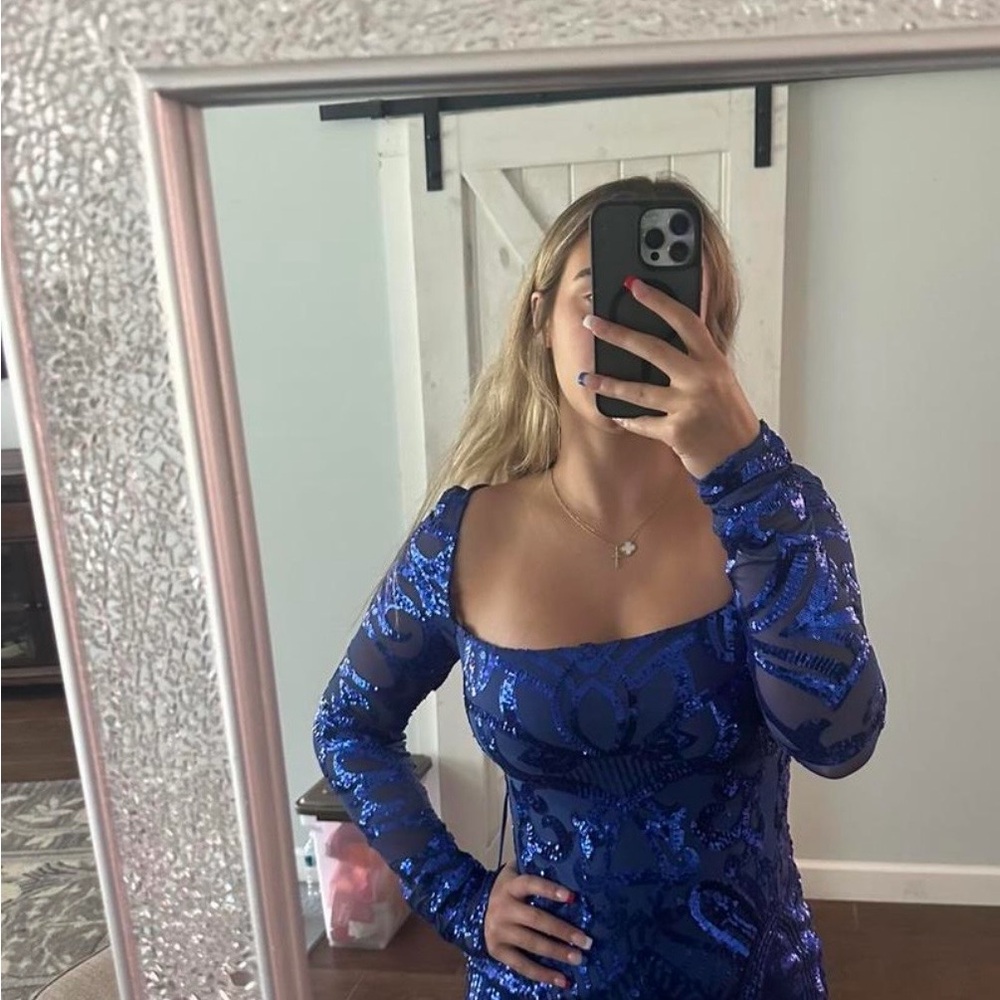 Lucy in the Sky Royal Blue Long Sleeve Dress